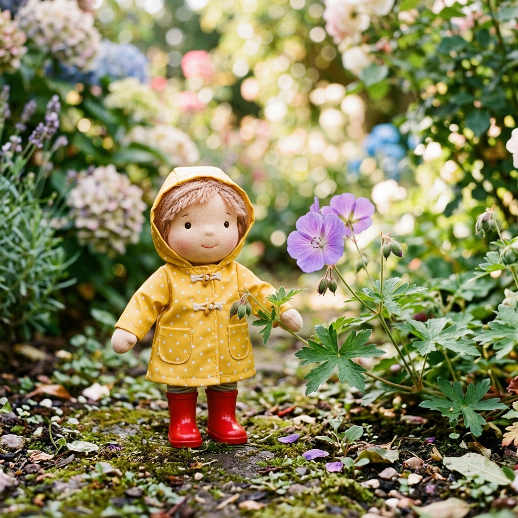A shelf setup featuring a rosy knit look